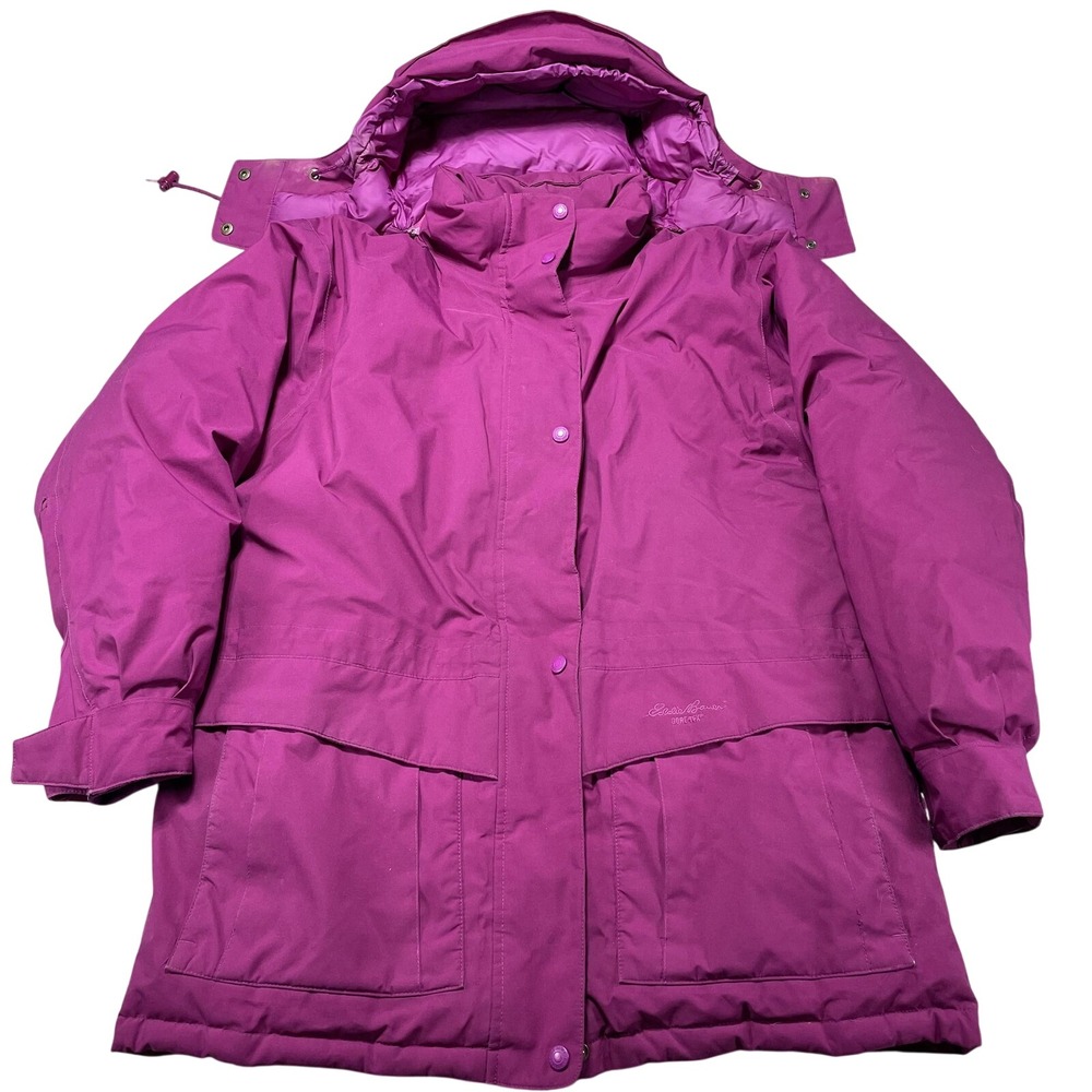 Vintage Eddie Bauer Jacket Women Large Purple GORE-TEX Ridge Line Down Parka 90s